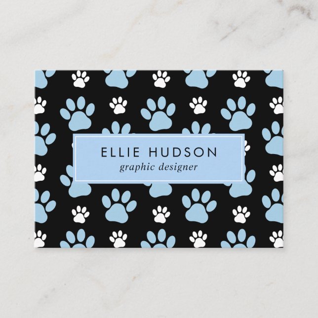 Pattern Of Paws, Dog Groomer, Dog Walker, Pet Shop Business Card (Front)