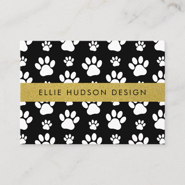 Pattern Of Paws, Dog Groomer, Dog Walker, Pet Shop Business Card (Front)