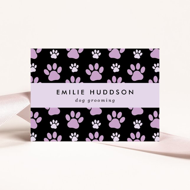 Pattern Of Paws, Dog Groomer, Dog Walker, Pet Shop Business Card (Creator Uploaded)