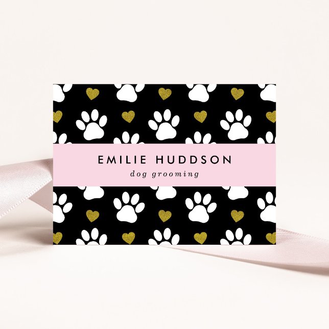 Pattern Of Paws, Dog Groomer, Dog Walker, Pet Shop Business Card (Creator Uploaded)