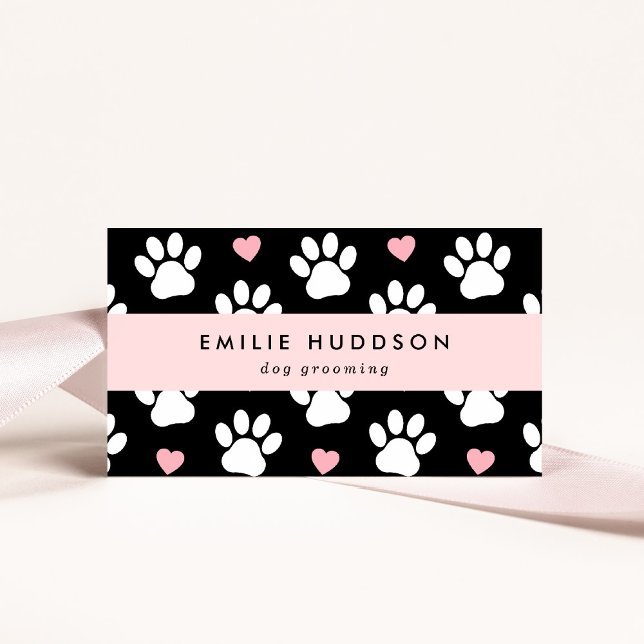 Pattern Of Paws, Dog Groomer, Dog Walker, Pet Shop Business Card (Creator Uploaded)