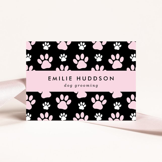Pattern Of Paws, Dog Groomer, Dog Walker, Pet Shop Business Card (Creator Uploaded)