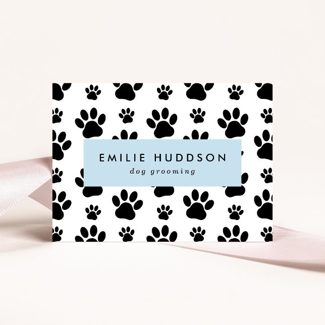 Pattern Of Paws, Dog Groomer, Dog Walker, Pet Shop Business Card (Creator Uploaded)
