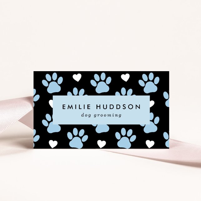 Pattern Of Paws, Dog Groomer, Dog Walker, Pet Shop Business Card (Creator Uploaded)