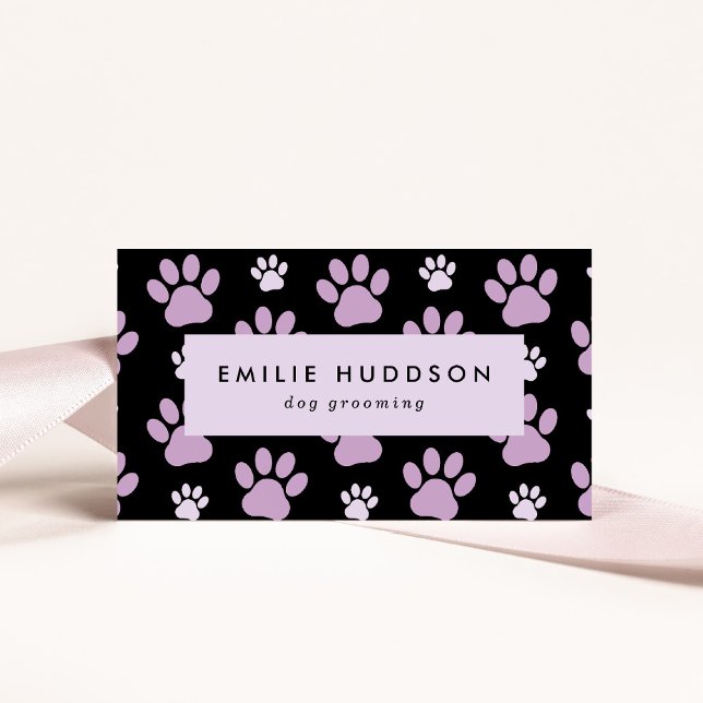 Pattern Of Paws, Dog Groomer, Dog Walker, Pet Shop Business Card (Creator Uploaded)