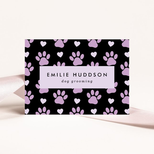 Pattern Of Paws, Dog Groomer, Dog Walker, Pet Shop Business Card (Creator Uploaded)