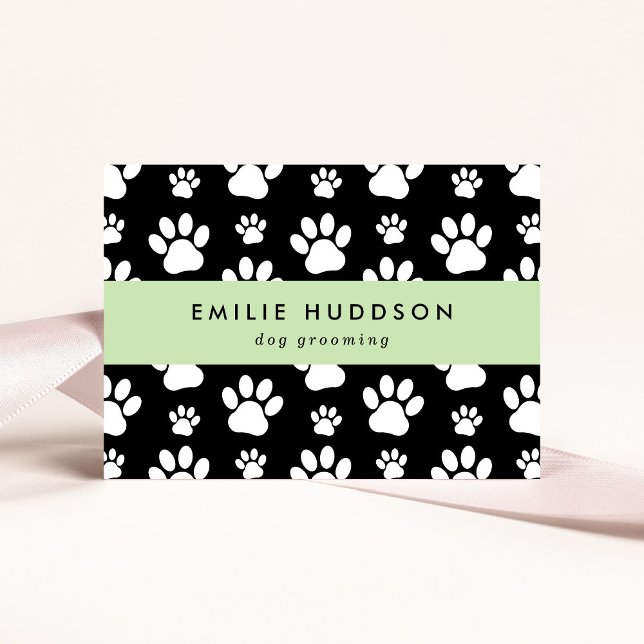 Pattern Of Paws, Dog Groomer, Dog Walker, Pet Shop Business Card (Creator Uploaded)
