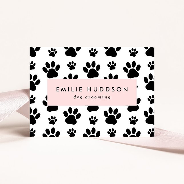 Pattern Of Paws, Dog Groomer, Dog Walker, Pet Shop Business Card (Creator Uploaded)