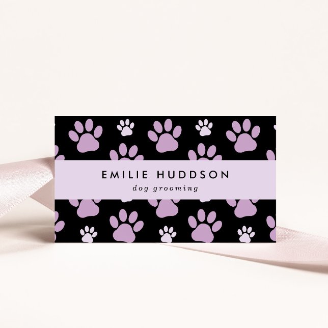 Pattern Of Paws, Dog Groomer, Dog Walker, Pet Shop Business Card (Creator Uploaded)