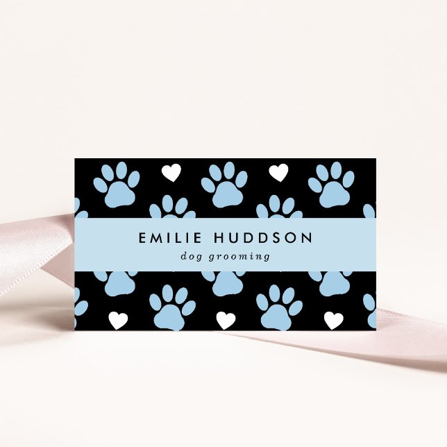Pattern Of Paws, Dog Groomer, Dog Walker, Pet Shop Business Card (Creator Uploaded)