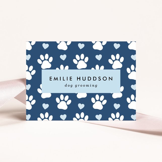 Pattern Of Paws, Dog Groomer, Dog Walker, Pet Shop Business Card (Creator Uploaded)