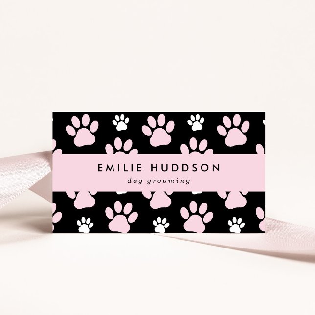 Pattern Of Paws, Dog Groomer, Dog Walker, Pet Shop Business Card (Creator Uploaded)