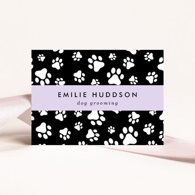 Pattern Of Paws, Dog Groomer, Dog Walker, Pet Shop Business Card (Creator Uploaded)