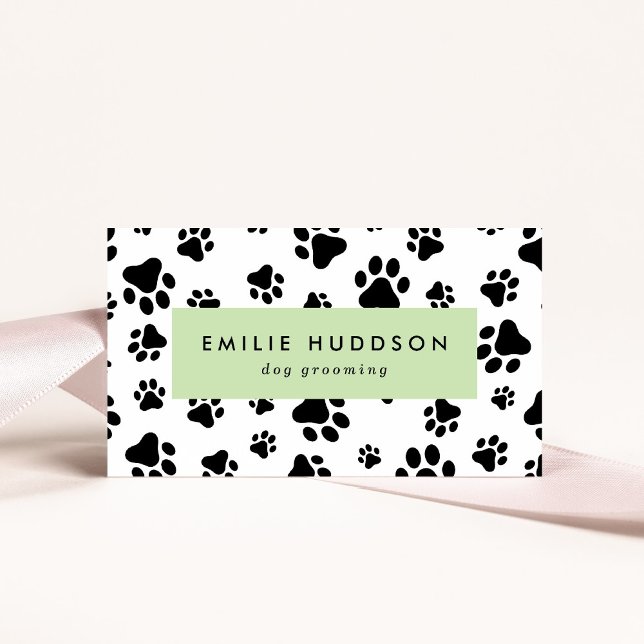 Pattern Of Paws, Dog Groomer, Dog Walker, Pet Shop Business Card (Creator Uploaded)