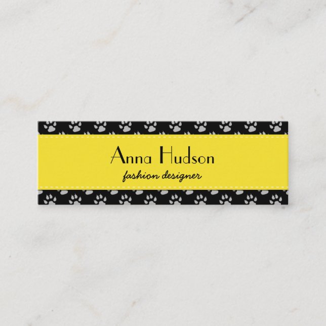 Pattern Of Paws, Dog Groomer, Dog Walker, Pet Shop Mini Business Card (Front)