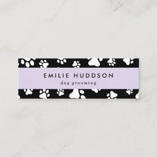 Pattern Of Paws, Dog Groomer, Dog Walker, Pet Shop Mini Business Card