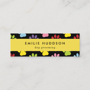 Pattern Of Paws, Dog Groomer, Dog Walker, Pet Shop Mini Business Card