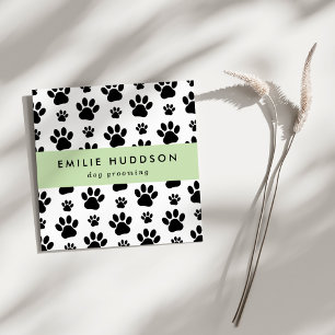 Pattern Of Paws, Dog Groomer, Dog Walker, Pet Shop Square Business Card