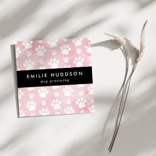 Pattern Of Paws, Dog Groomer, Dog Walker, Pet Shop Square Business Card