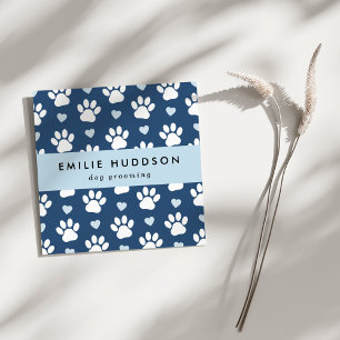 Pattern Of Paws, Dog Groomer, Dog Walker, Pet Shop Square Business Card