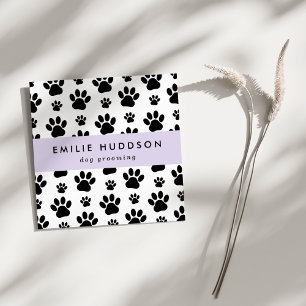 Pattern Of Paws, Dog Groomer, Dog Walker, Pet Shop Square Business Card