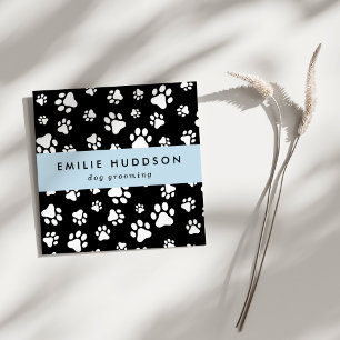 Pattern Of Paws, Dog Groomer, Dog Walker, Pet Shop Square Business Card