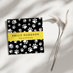 Pattern Of Paws, Dog Groomer, Dog Walker, Pet Shop Square Business Card