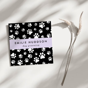 Pattern Of Paws, Dog Groomer, Dog Walker, Pet Shop Square Business Card