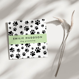 Pattern Of Paws, Dog Groomer, Dog Walker, Pet Shop Square Business Card