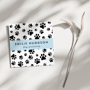 Pattern Of Paws, Dog Groomer, Dog Walker, Pet Shop Square Business Card
