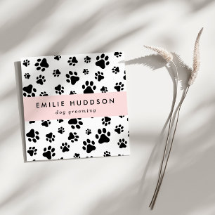 Pattern Of Paws, Dog Groomer, Dog Walker, Pet Shop Square Business Card
