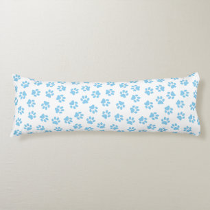 Pattern Of Paws, Dog Paws, Baby Blue Paws Body Cushion