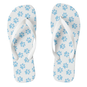 Pattern Of Paws, Dog Paws, Baby Blue Paws Jandals