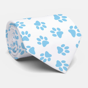 Pattern Of Paws, Dog Paws, Baby Blue Paws Tie