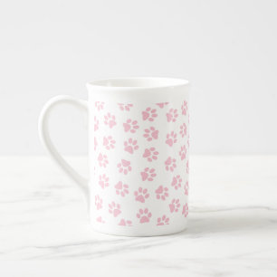 Pattern Of Paws, Dog Paws, Baby Pink Paws Bone China Mug