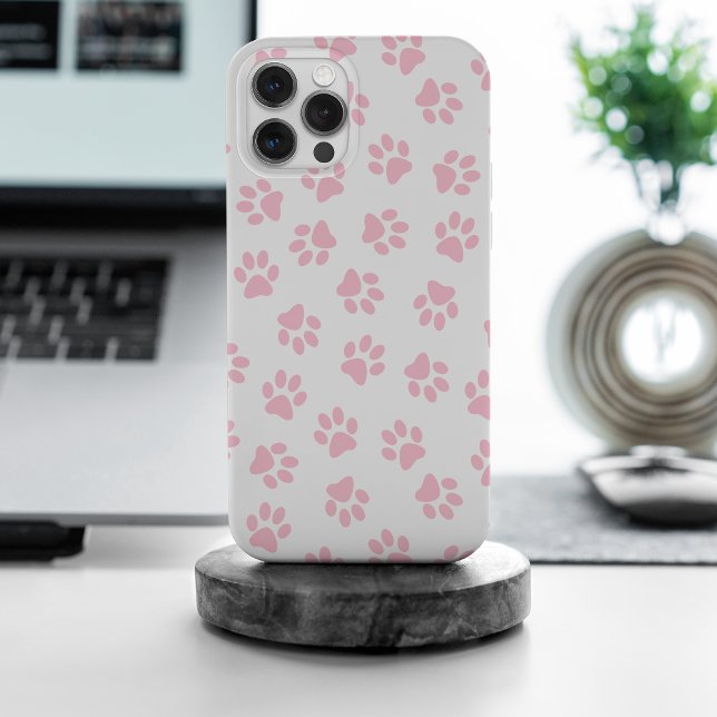 Pattern Of Paws, Dog Paws, Baby Pink Paws iPhone Case (Creator Uploaded)
