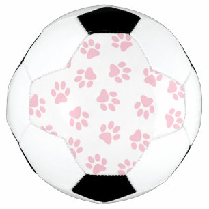 Pattern Of Paws, Dog Paws, Baby Pink Paws Soccer Ball
