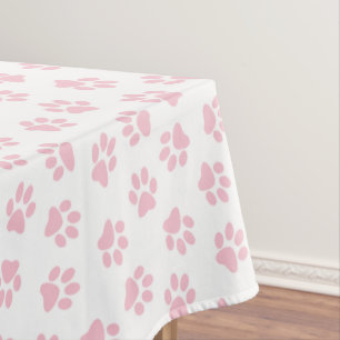 Pattern Of Paws, Dog Paws, Baby Pink Paws Tablecloth