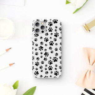 Pattern Of Paws, Dog Paws, Black and White Case-Mate iPhone Case
