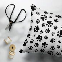 Pattern Of Paws, Dog Paws, Black and White