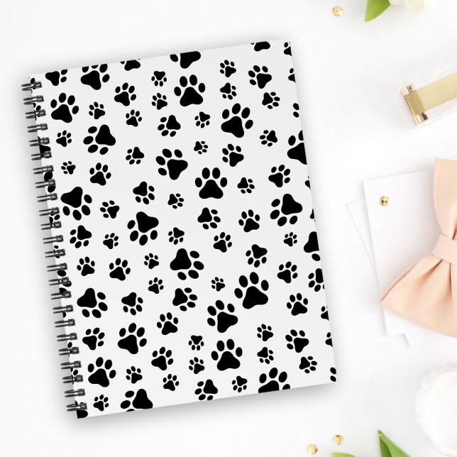 Pattern Of Paws, Dog Paws, Black and White Planner (Creator Uploaded)