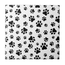 Pattern Of Paws, Dog Paws, Black and White