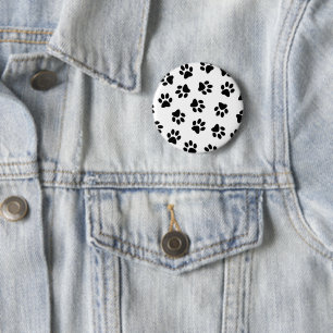 Pattern Of Paws, Dog Paws, Black Paws 6 Cm Round Badge