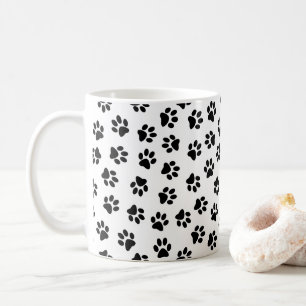 Pattern Of Paws, Dog Paws, Black Paws Coffee Mug