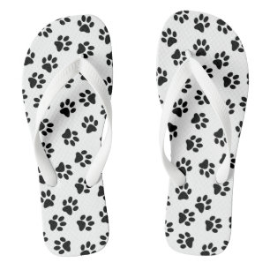 Pattern Of Paws, Dog Paws, Black Paws Jandals