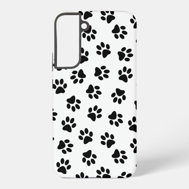 Pattern Of Paws, Dog Paws, Black Paws Samsung Galaxy S22+ Case (Back)
