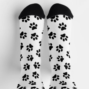 Pattern Of Paws, Dog Paws, Black Paws Socks