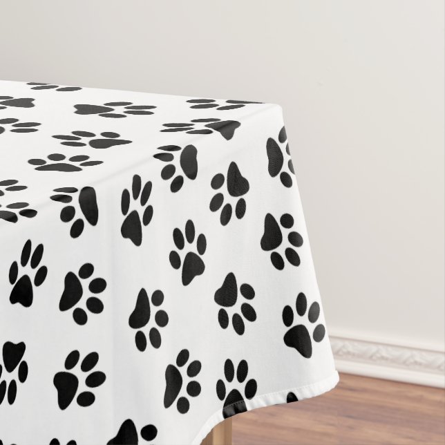 Pattern Of Paws, Dog Paws, Black Paws Tablecloth (In Situ)