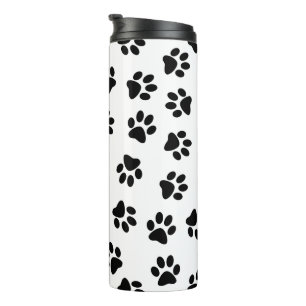 Pattern Of Paws, Dog Paws, Black Paws Thermal Tumbler