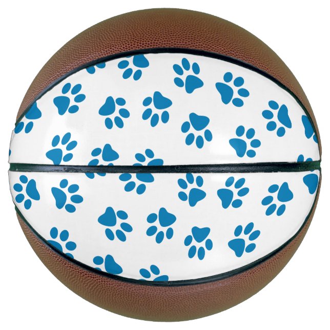 Pattern Of Paws, Dog Paws, Blue Paws Basketball (Front)